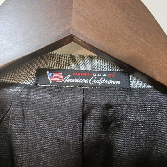 Vintage Stafford Men's | Size 46R |  Double Breasted | Glen Check | Grey Blazer - Picture 5 of 7